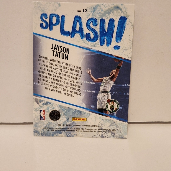 2021-22 Panini Optic Jayson Tatum Splash - Picture 2 of 2
